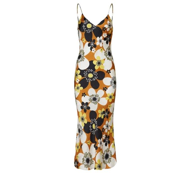 Dodo Bar Or Dresses & Skirts - DODO BAR OR Silk Slip Dress Corinna Floral Print Retro Mod Size 42(IT)